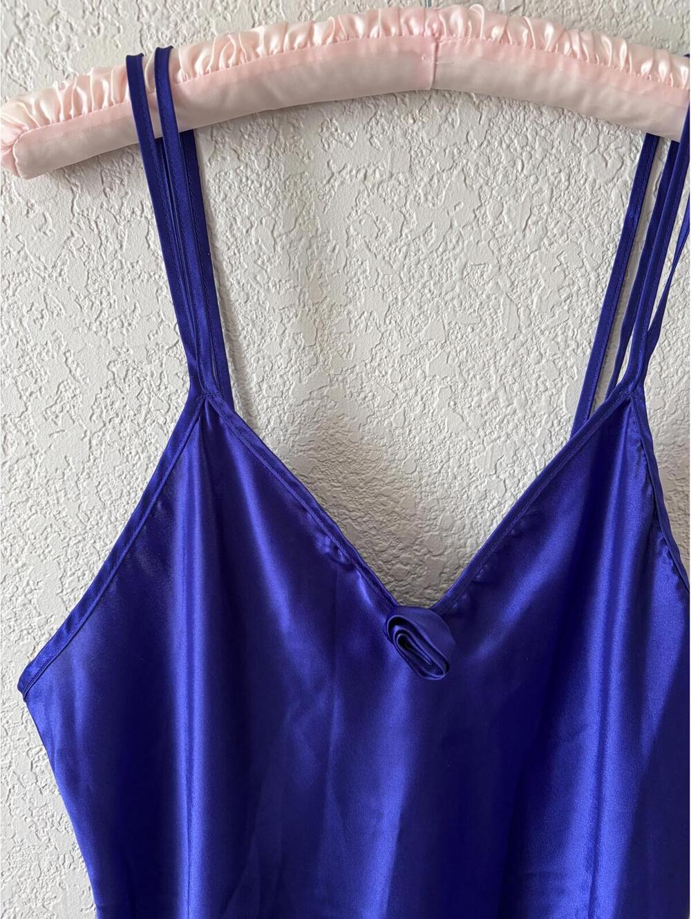VTG Victoria's Secret Gold Label Purple Slip Dress Rose Size Medium